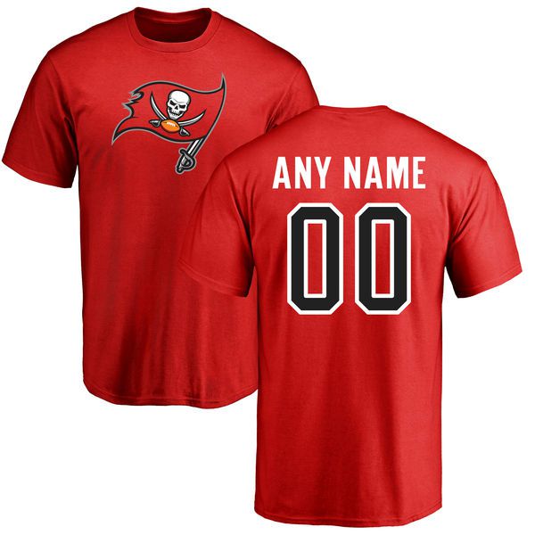 Men Tampa Bay Buccaneers NFL Pro Line Red Any Name and Number Logo Custom T-Shirt->->Sports Accessory